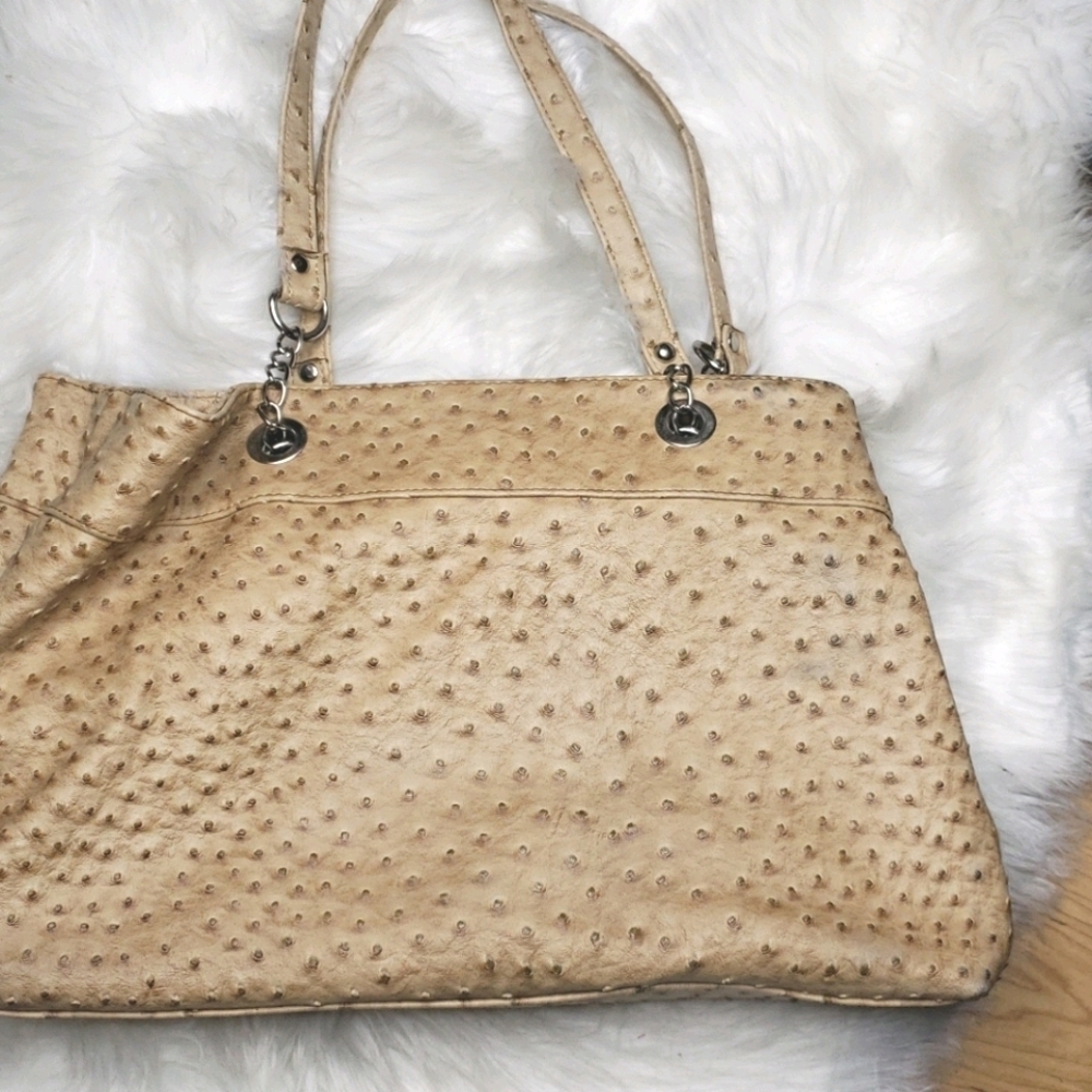 Kelly & Katie Ellison Ostrich Tote tan